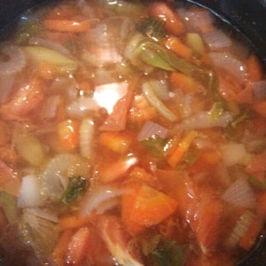 セロリと大豆のトマトスープ